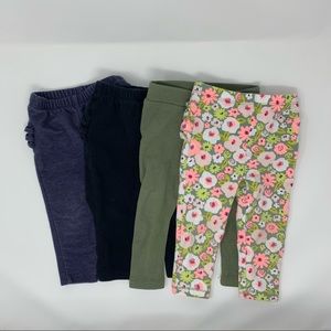Bundle of 4 baby girl leggings 6-12 - Old Navy, Kqte Quinn and Cat & Jack